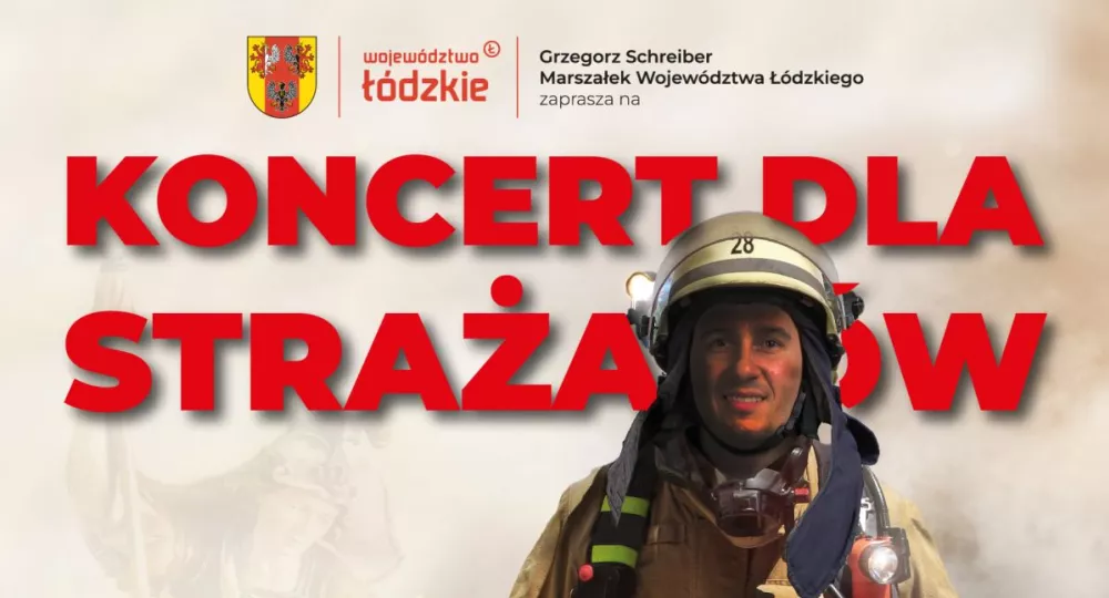 plakat z zaproszeniem na koncert dla strażaków